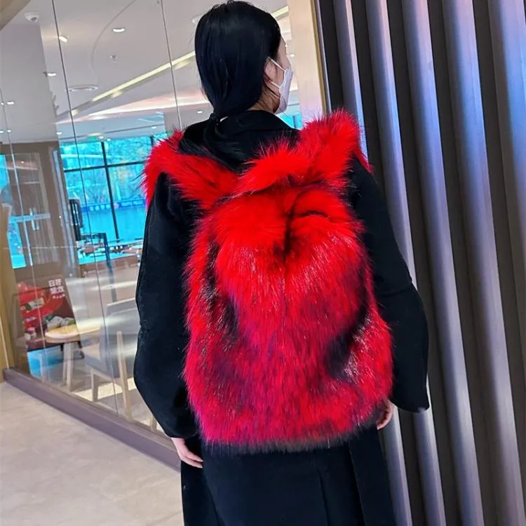 Fluff Patchwork Plush Casual Backpacks
