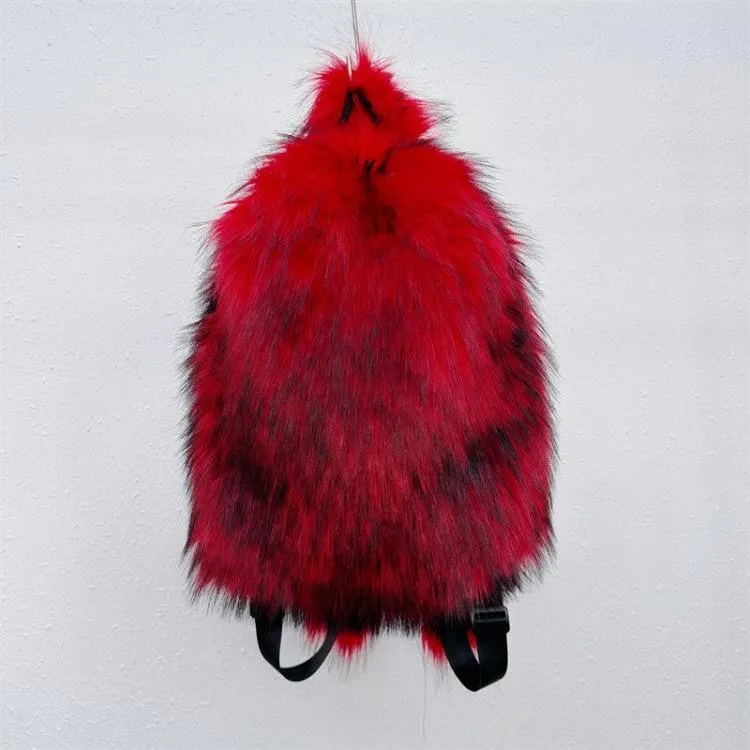 Fluff Patchwork Plush Casual Backpacks