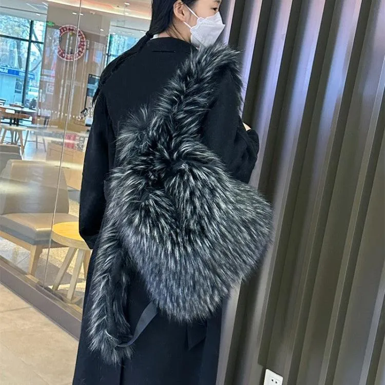 Fluff Patchwork Plush Casual Backpacks