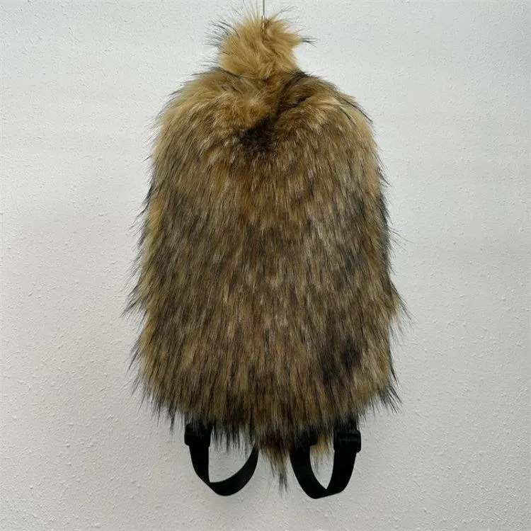 Fluff Patchwork Plush Casual Backpacks