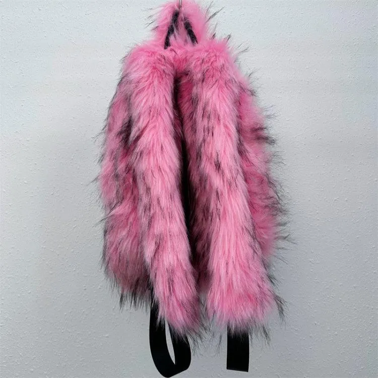Fluff Patchwork Plush Casual Backpacks