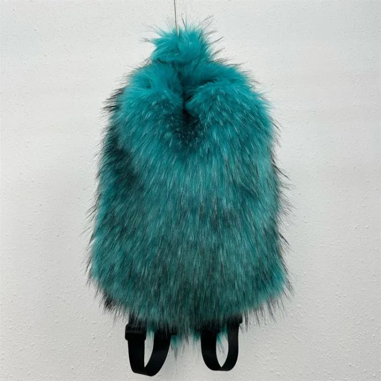 Fluff Patchwork Plush Casual Backpacks