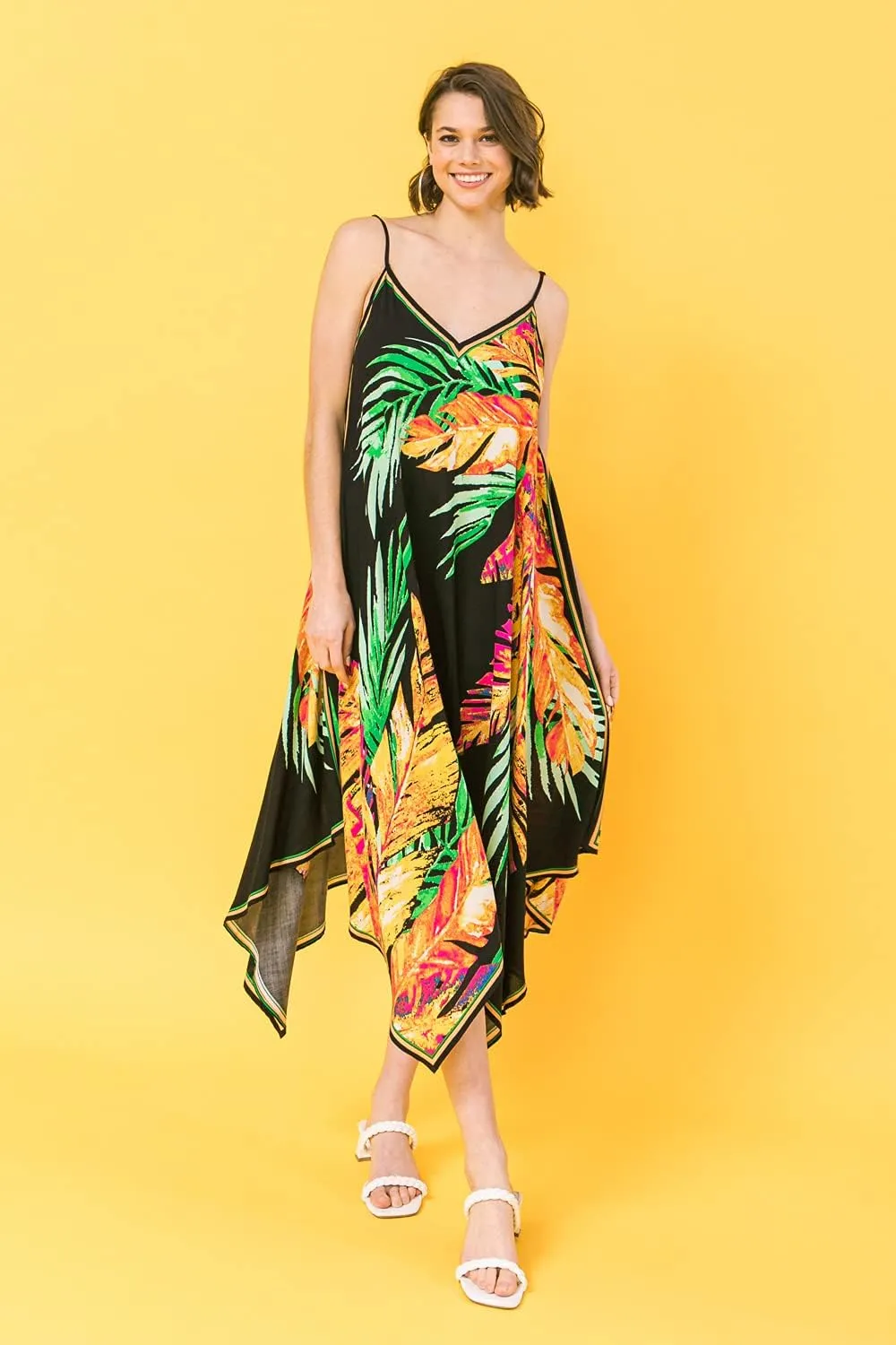 Flying Tomato Bohemian Printed V Neck Spaghetti Strap Drawstrings Beach Party Maxi Dress