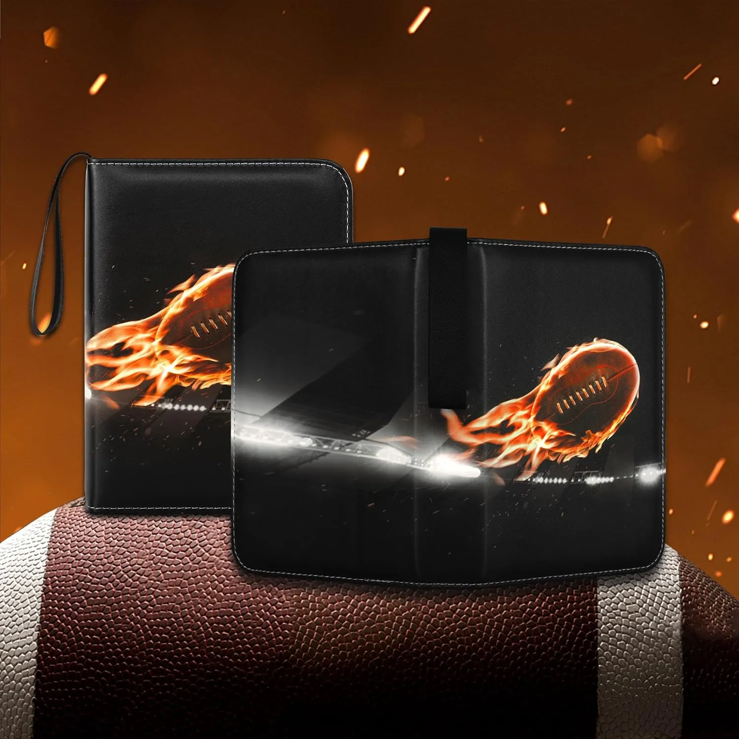 Football Card Binder,2024-2025 Sports Trading Card with Sleeves Holder Album,440 Pockets Rugby Card Holder Sheets Display Storage Protectors for Collectors Boys and Girls Gift
