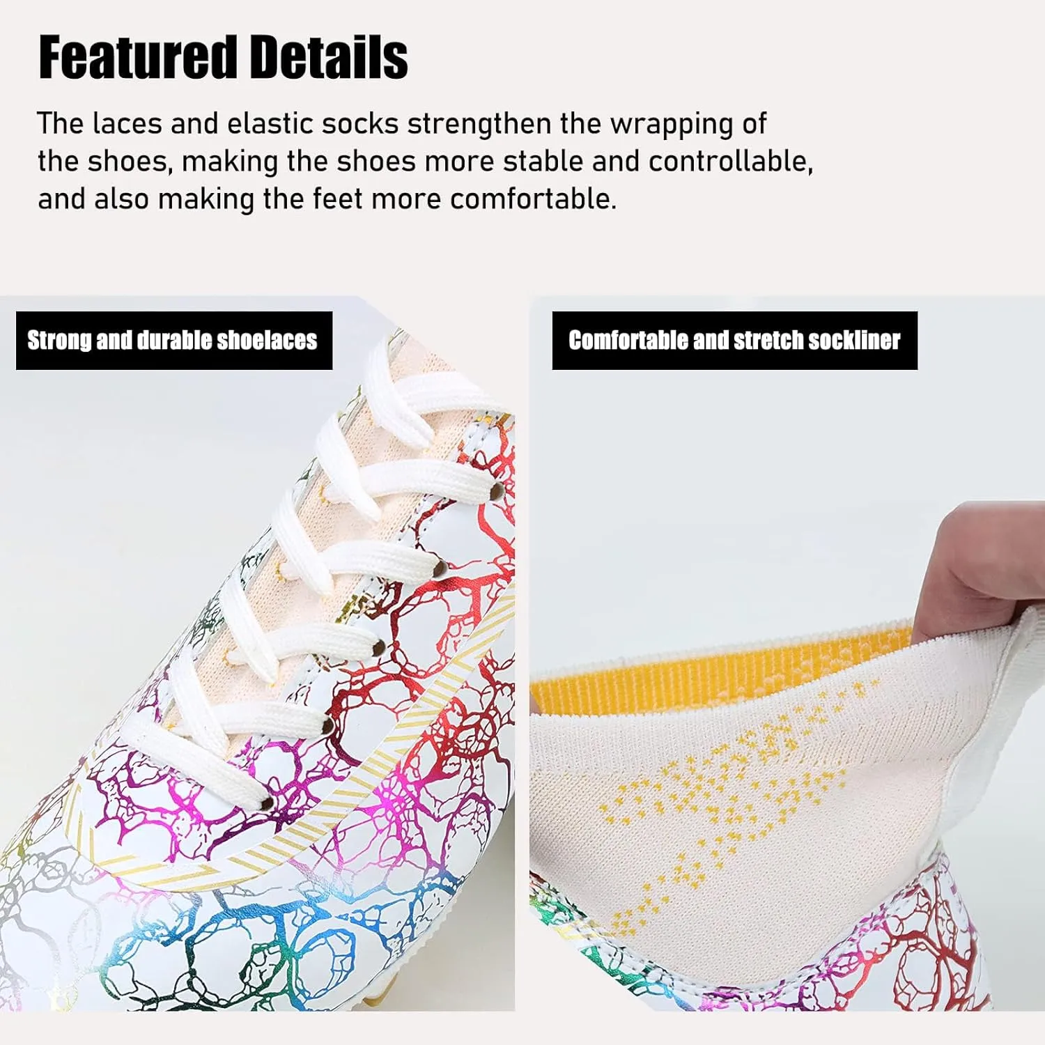 Football Shoes Mens Womens Football Shoes High Top Fooball Boots Lightweight and Breathable Long Nail Football Sneakers Non-Slip Rubber Sole Soccer Cleats