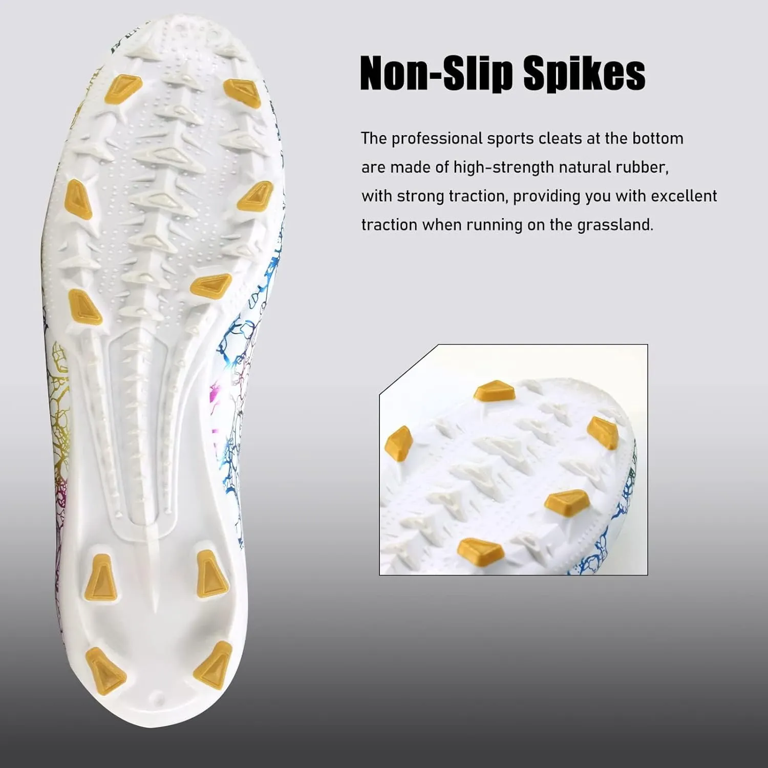 Football Shoes Mens Womens Football Shoes High Top Fooball Boots Lightweight and Breathable Long Nail Football Sneakers Non-Slip Rubber Sole Soccer Cleats