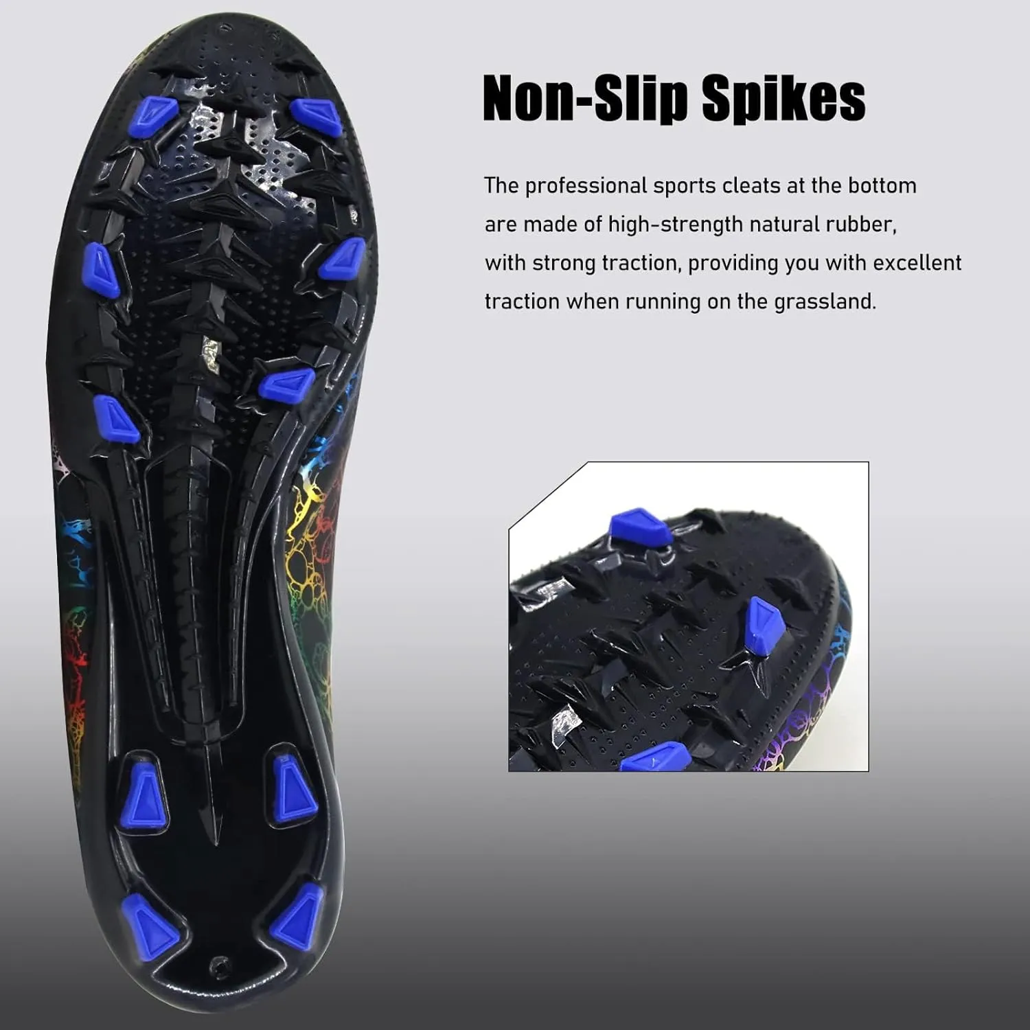 Football Shoes Mens Womens Football Shoes High Top Fooball Boots Lightweight and Breathable Long Nail Football Sneakers Non-Slip Rubber Sole Soccer Cleats