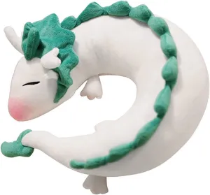 ForBEST Dragon U-Shape Pillow Plush Doll Toy Neck Pillow Anime Cute Soft Little White Dragon Best Gift for Kids (Light Green)