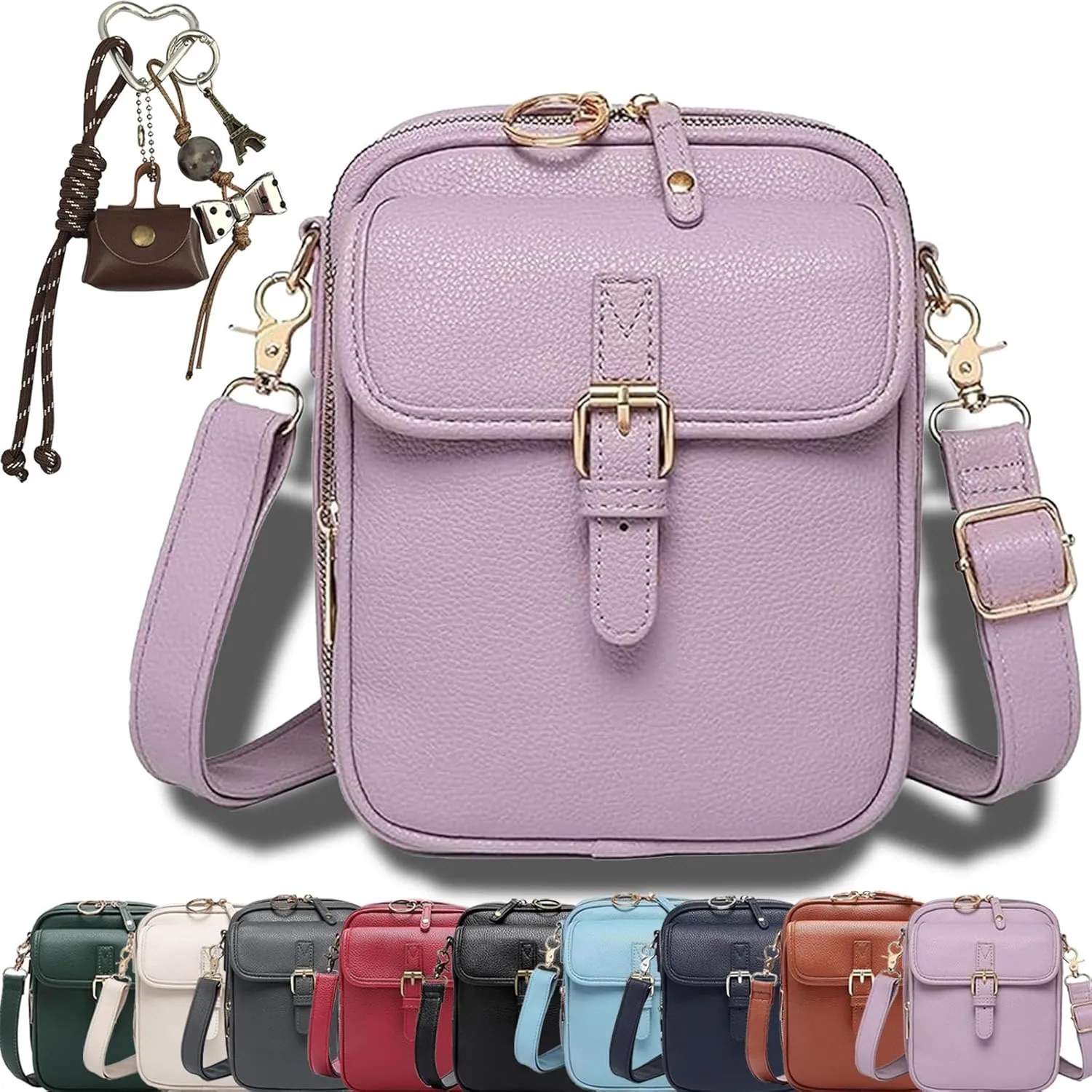 Forcipower Crossbody Leather Bag, Collaboraten1 Urvashi Crossbody Leather Bag Built in Wallet, Vintage Messenger Bag