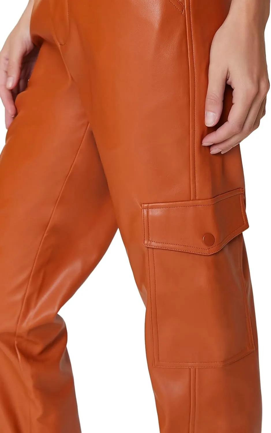 Forever 21 Women's Faux Leather Cargo Ankle Pants
