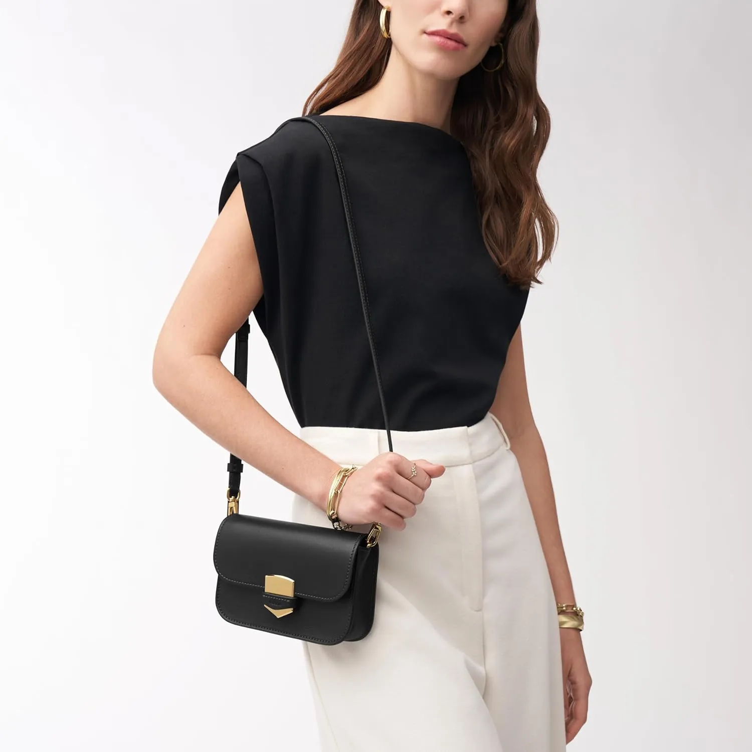 Fossil Women's Lennox Leather Flap Crossbody Bag