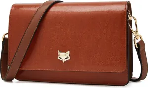 FOXLOVER Small Crossbody Bag for Women PVC Leather Cell Phone Holder Credit Card Slot Shoulder Bag Purse Lightweight Handbags