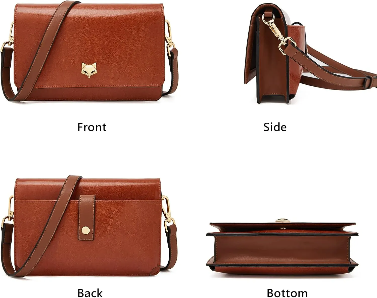 FOXLOVER Small Crossbody Bag for Women PVC Leather Cell Phone Holder Credit Card Slot Shoulder Bag Purse Lightweight Handbags