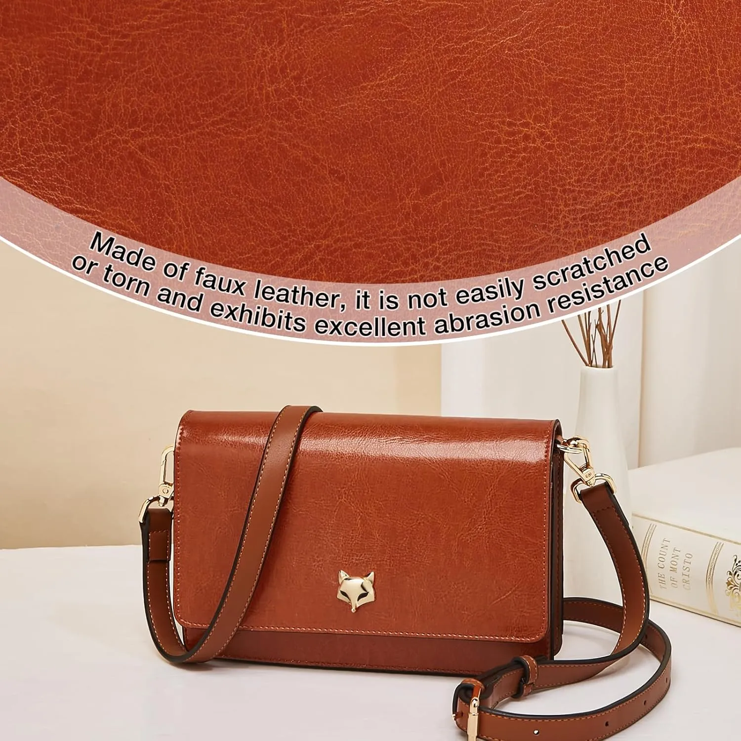 FOXLOVER Small Crossbody Bag for Women PVC Leather Cell Phone Holder Credit Card Slot Shoulder Bag Purse Lightweight Handbags