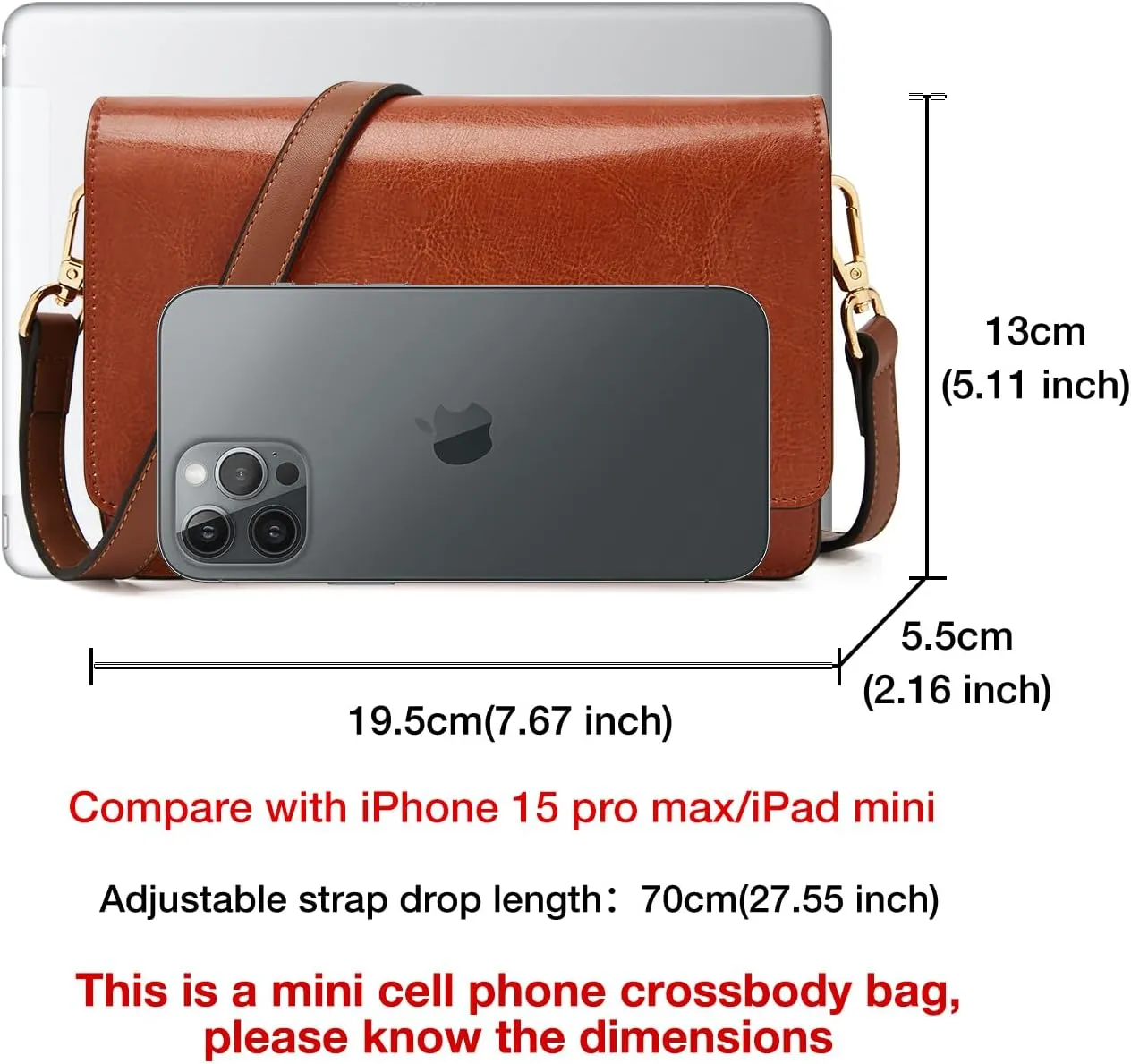 FOXLOVER Small Crossbody Bag for Women PVC Leather Cell Phone Holder Credit Card Slot Shoulder Bag Purse Lightweight Handbags