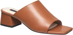 French Connection Womens Pull-on Dinner Solid Faux Leather Block Heels