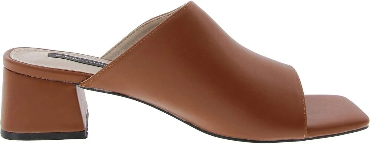 French Connection Womens Pull-on Dinner Solid Faux Leather Block Heels