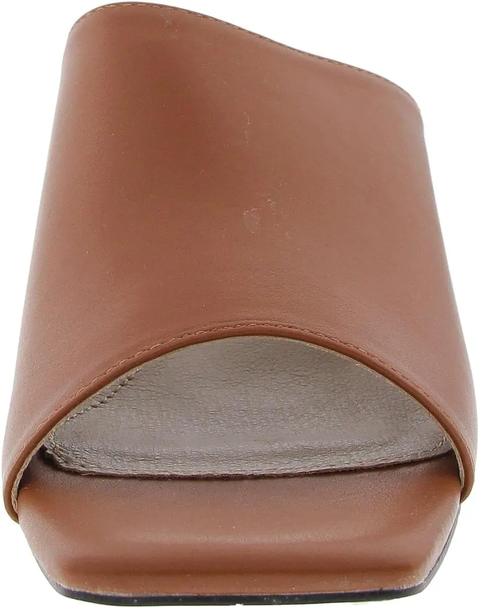 French Connection Womens Pull-on Dinner Solid Faux Leather Block Heels