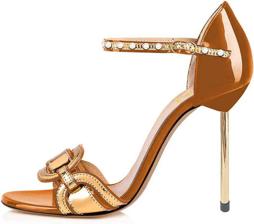 FSJ Women Chic Stiletto High Heel Sandal Open Toe Ankle Strap Buckled Colorful Wedding Dress Pump Size 4-15 US