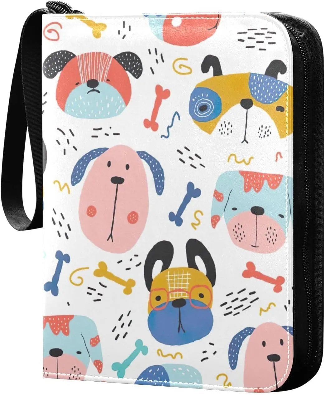 Funny Creative Dogs Card Collecting Binder, Card Binder 4 Pocket Fits 400 Cards Trading Card Organizer