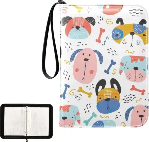 Funny Creative Dogs Card Collecting Binder, Card Binder 4 Pocket Fits 400 Cards Trading Card Organizer