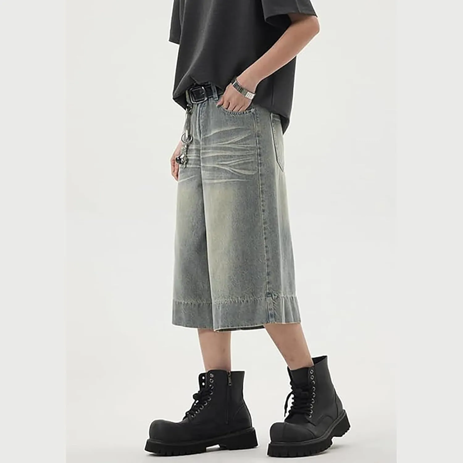 FZVYD Jorts Men Women Denim Shorts Y2k Baggy Star Jorts Jeans Loose Fit Patchwork Jeans Shorts Y2k Fashion Loose Streetwear