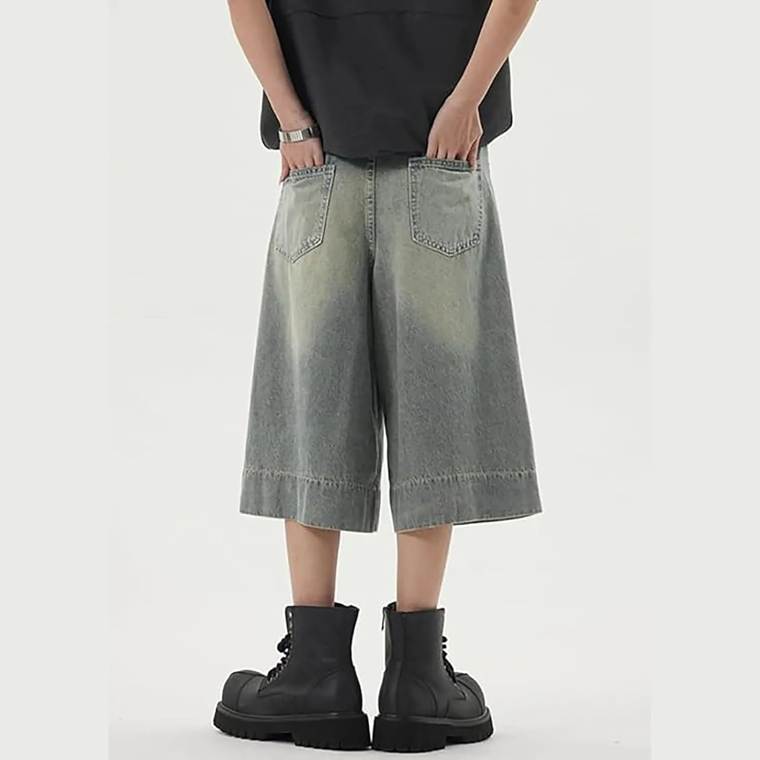 FZVYD Jorts Men Women Denim Shorts Y2k Baggy Star Jorts Jeans Loose Fit Patchwork Jeans Shorts Y2k Fashion Loose Streetwear