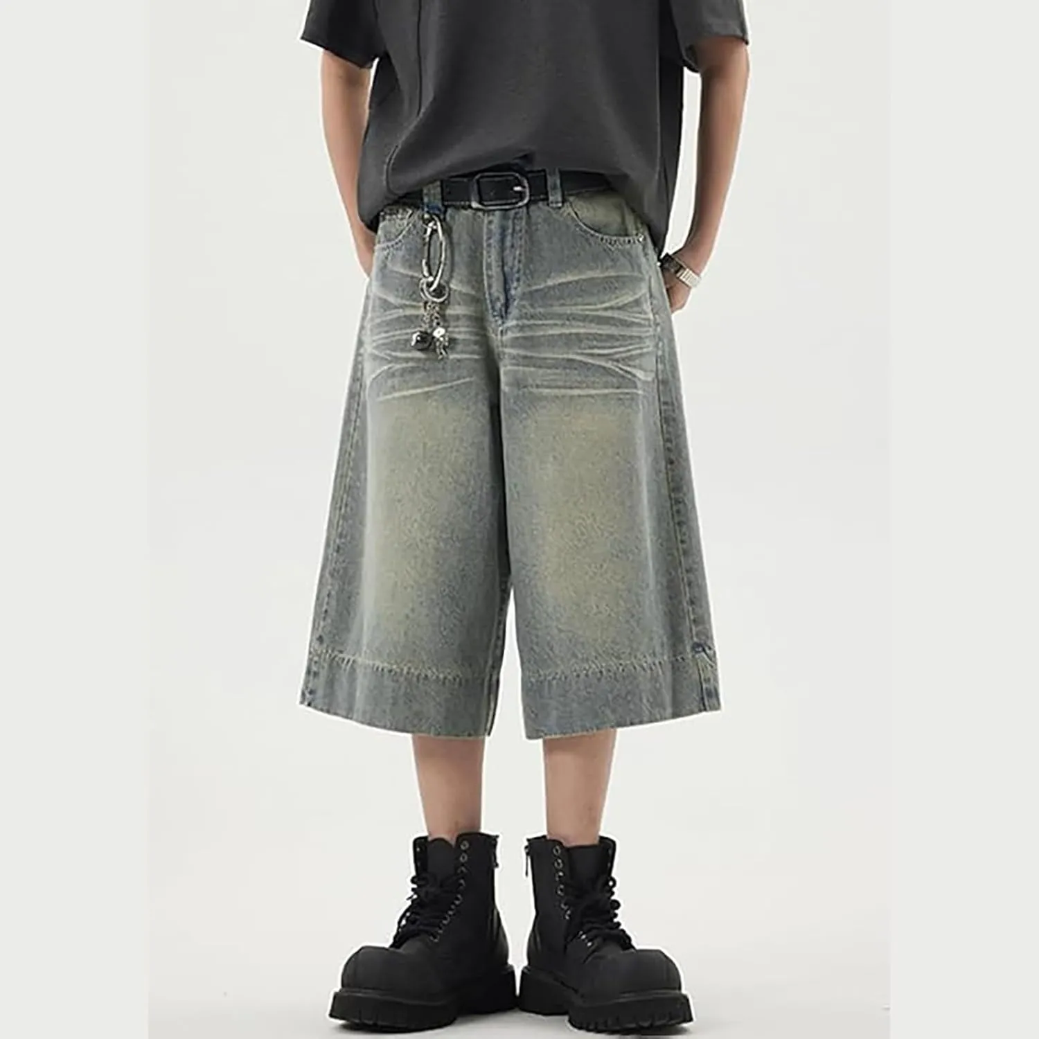 FZVYD Jorts Men Women Denim Shorts Y2k Baggy Star Jorts Jeans Loose Fit Patchwork Jeans Shorts Y2k Fashion Loose Streetwear