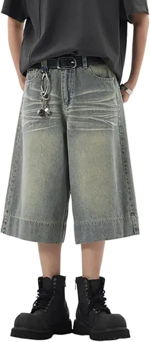 FZVYD Jorts Men Women Denim Shorts Y2k Baggy Star Jorts Jeans Loose Fit Patchwork Jeans Shorts Y2k Fashion Loose Streetwear