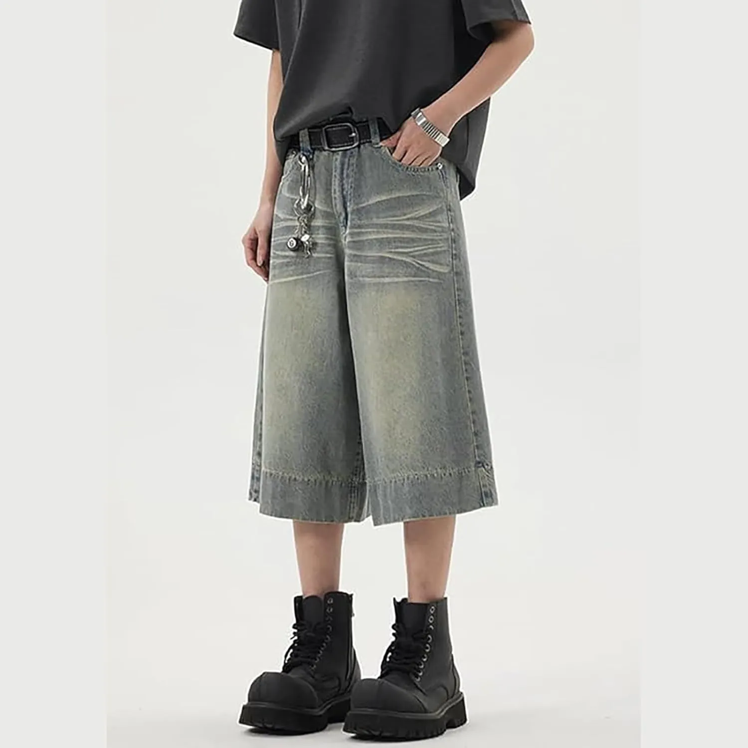 FZVYD Jorts Men Women Denim Shorts Y2k Baggy Star Jorts Jeans Loose Fit Patchwork Jeans Shorts Y2k Fashion Loose Streetwear
