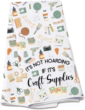 G2TUP Crafter Gift It's Not Hoarding If It's Craft Supplies Makeup Bag Crafting Lover Cosmetic Bag Sewing Lover Gift (Craft Supplies KT)