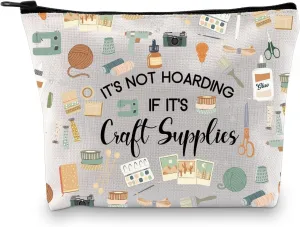 G2TUP Crafter Gift It's Not Hoarding If It's Craft Supplies Makeup Bag Crafting Lover Cosmetic Bag Sewing Lover Gift (Craft Supplies MB)