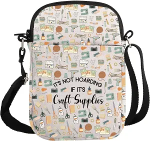 G2TUP Crafter Gift It's Not Hoarding If It's Craft Supplies Makeup Bag Crafting Lover Cosmetic Bag Sewing Lover Gift (Craft Supplies -S)