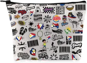 G2TUP Funny Filipino Lovers Gift Filipino Makeup Bag Philippines Lover Cosmetic Bag Philippine Culture Lovers Gift (Filipino MB)