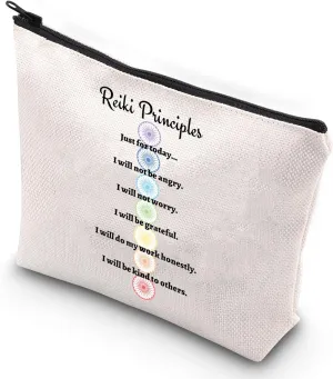 G2TUP Reiki Master Yoga Teacher Makeup Bag Just for Today Inspirational Spiritual Gifts Reiki Chakra Healing Zipper (Just for Today)