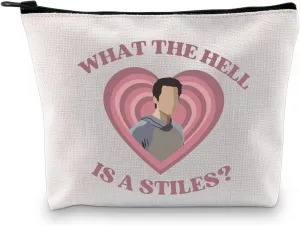 G2TUP Wolf TV Show Inspired Gift What The Hell Is A S Makeup Bag Wolf TV Show Fan Cosmetic Bag TV Show Merch (What The Hell Is A S White Bag)