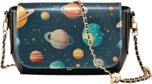 GAIGEO Vintage Template Marine Sea Turtle Plank Leather Shoulder Bag for Women, Leather Shoulder Bag, Leather Crossbody Bag