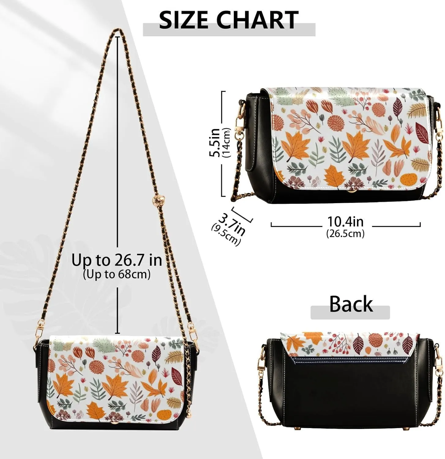 GAIGEO Watercolor of Wild Flowers Womans Shoulder Bag, Leather Crossbody Purses, Leather Crossbody Bag for Women