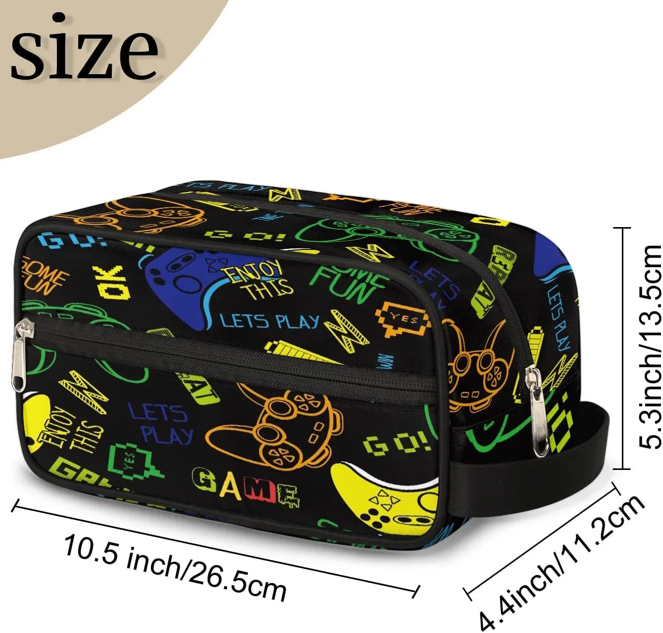 Game Boys Toiletry Bag for Kids Dopp Kit Waterproof Hanging Wash Bag Cosmetic Bag Medicine Bag for Travel Sports Shower Essential