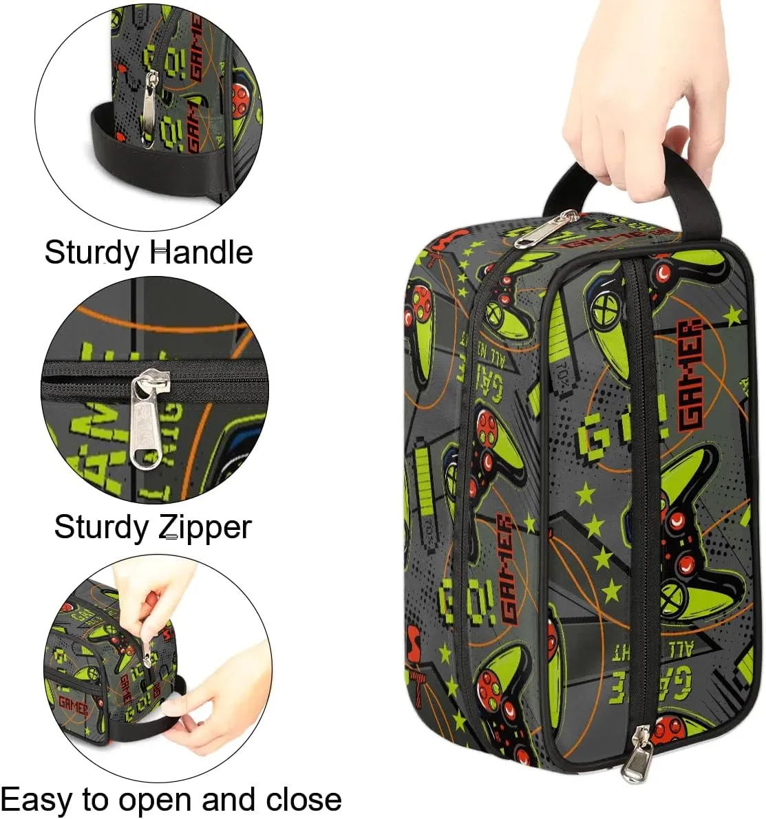 Game Toiletry Travel Bag, Boys Toiletry Bag, Waterproof Lightweight Cosmetic Bag Wash Bag Toiletry Bag for Boys Toddler Travel Essential