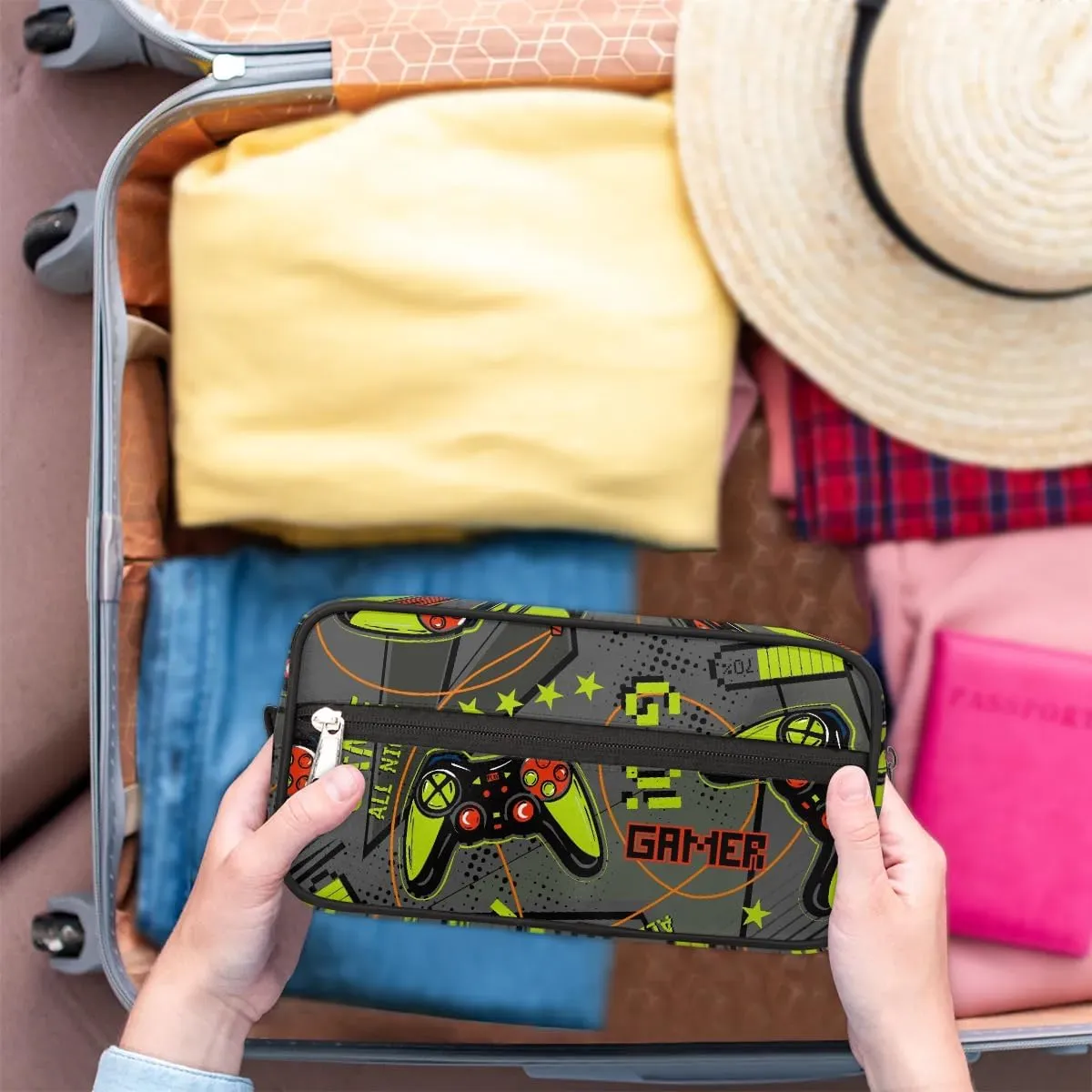 Game Toiletry Travel Bag, Boys Toiletry Bag, Waterproof Lightweight Cosmetic Bag Wash Bag Toiletry Bag for Boys Toddler Travel Essential