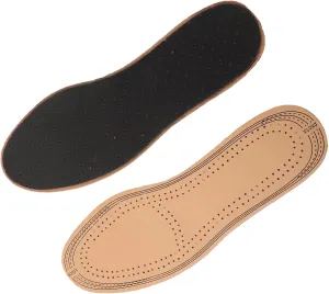 Garneck Leather Insoles - Shockproof - Breathable & Absorbent Thin Cushions for Men & Women High Elastic Latex Foot Pads for Comfort in Running & Everyday Use