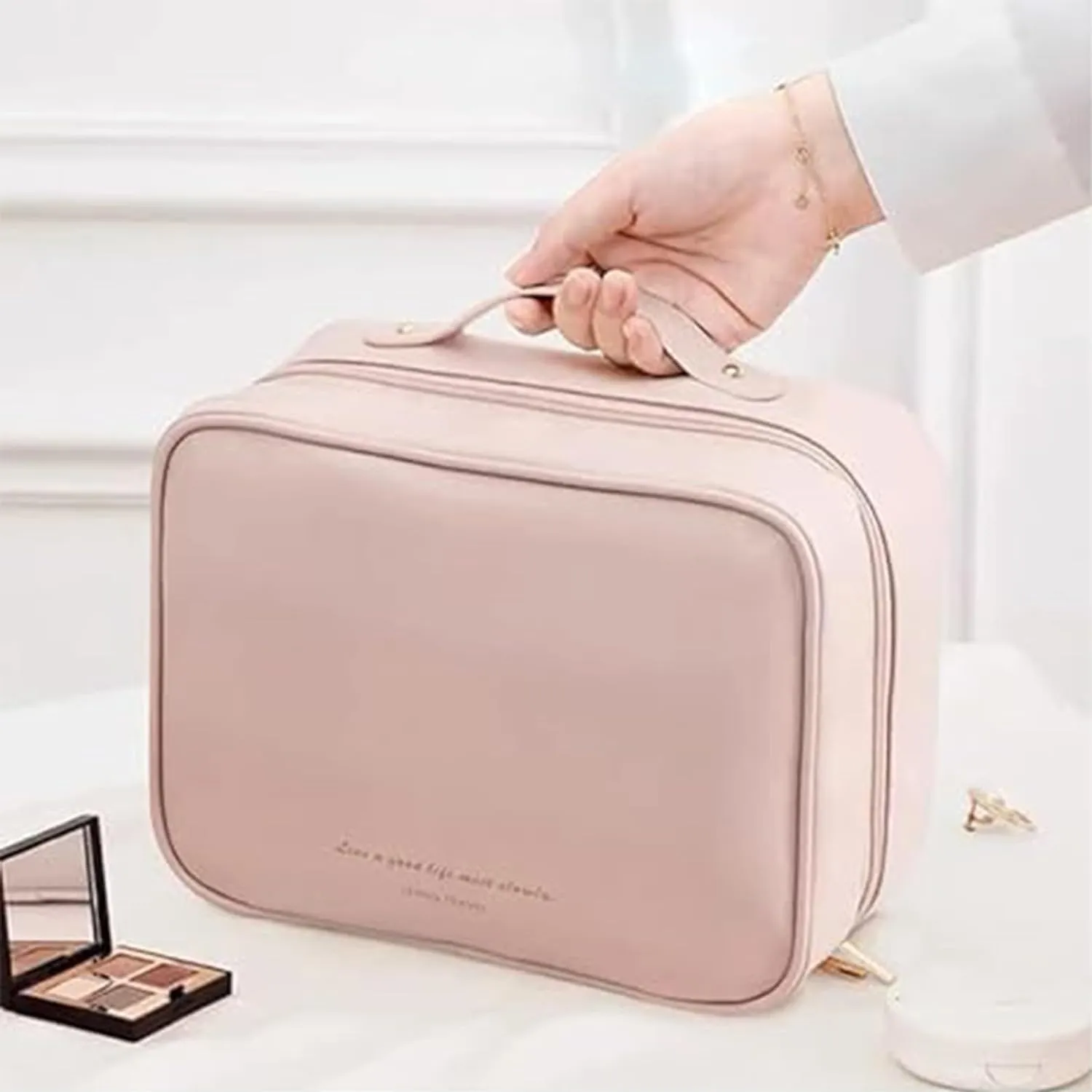 GDSAFS Multi Compartment Toiletry Bag, Multi-Compartment Toiletry Cosmetics Bag, Toiletry Cosmetics Bag Consulbefor for Makeup Travel (2pcs-A)