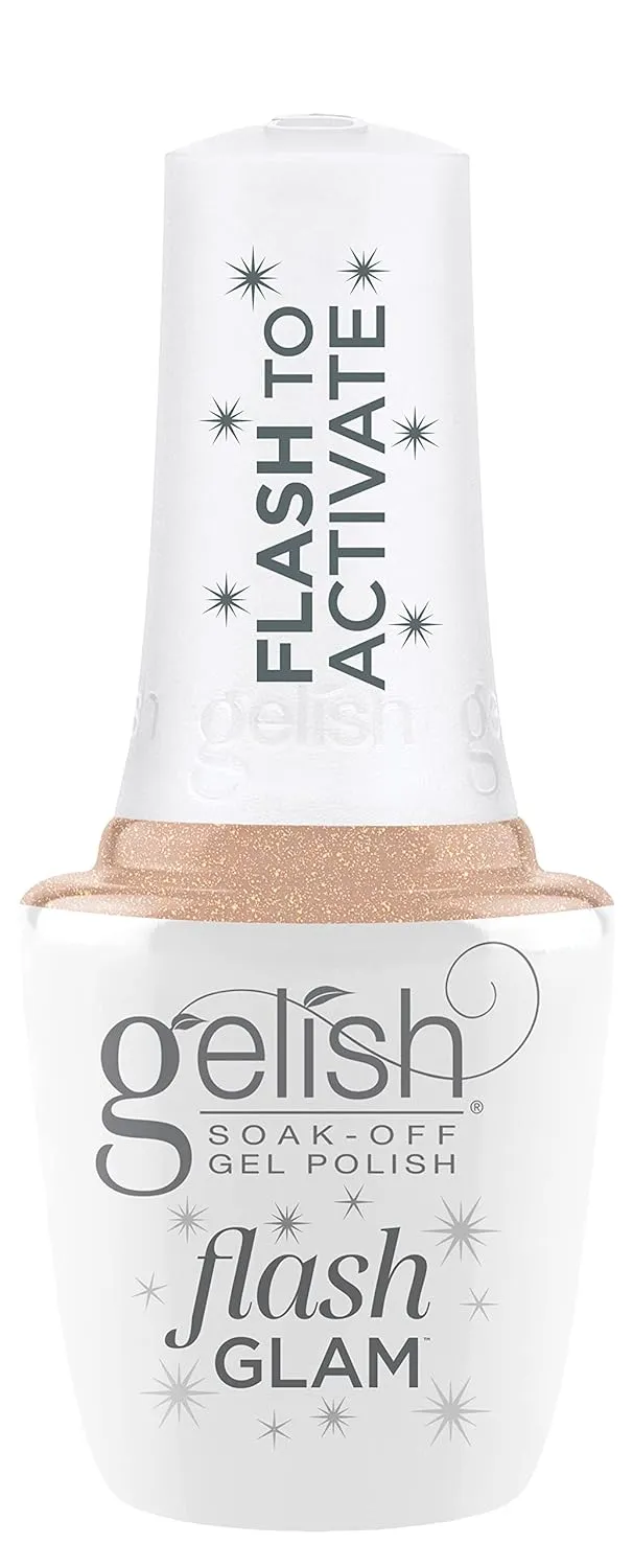 Gelish Flash Glam Glitter Gel Polish – Sparkling Flash-Activated Glitter, Long-Lasting, High-Shine, Chip-Resistant, Vegan & Cruelty-Free Professional Polish (Bright Up My Alley, 15mL)