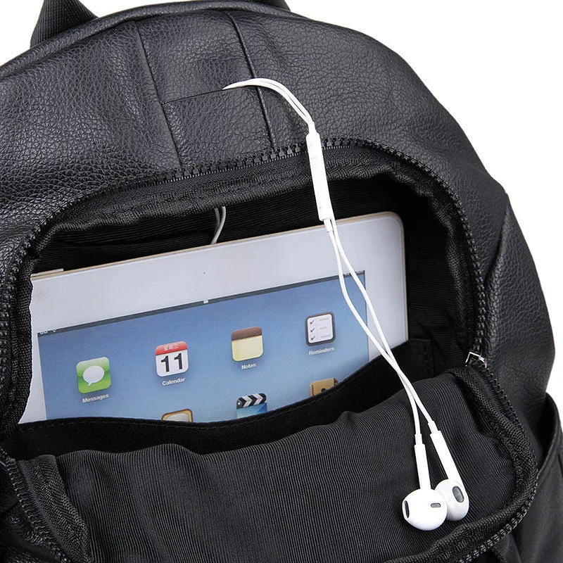 Genuine Leather Backpack, School Backpack, Casual Shoulder Laptop Backpack For Men