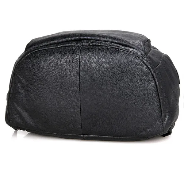 Genuine Leather Backpack, School Backpack, Casual Shoulder Laptop Backpack For Men