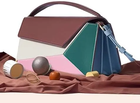 Geometric Color Block Women Handbag Fashionable Shoulder Crossbody Bag for Travel Holidays