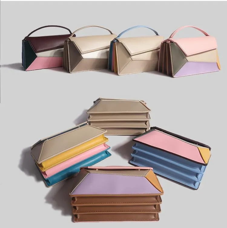 Geometric Color Block Women Handbag Fashionable Shoulder Crossbody Bag for Travel Holidays