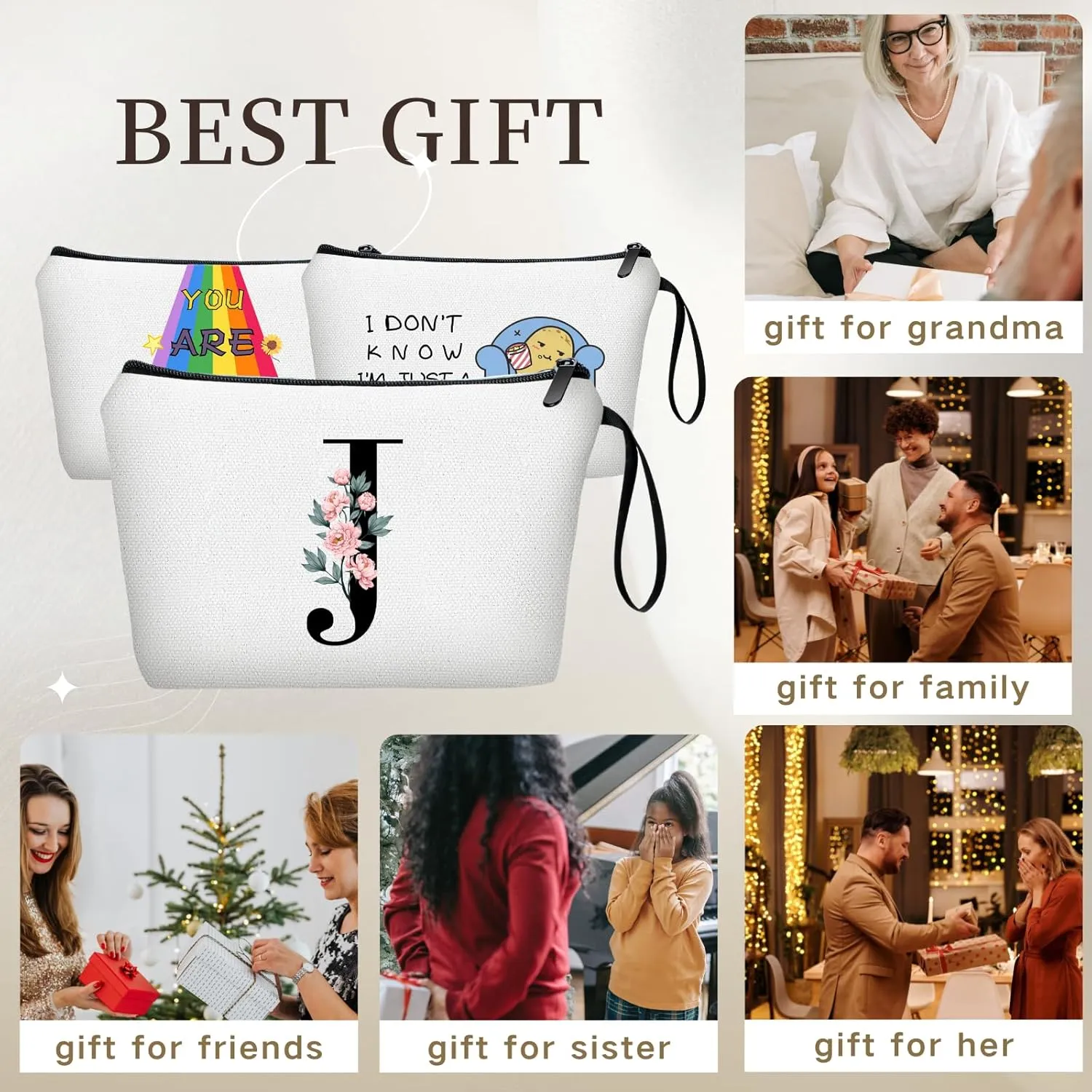 Gift for Friend Woman,Gifts for Moms Birthday,Bridesmaid Gifts,Custom Makeup Bag with Mirror,Gifts for Woman Unique,Sister Gifts,Gifts for Young Women,Mothers day Gifts,Personalized Gifts,(J)