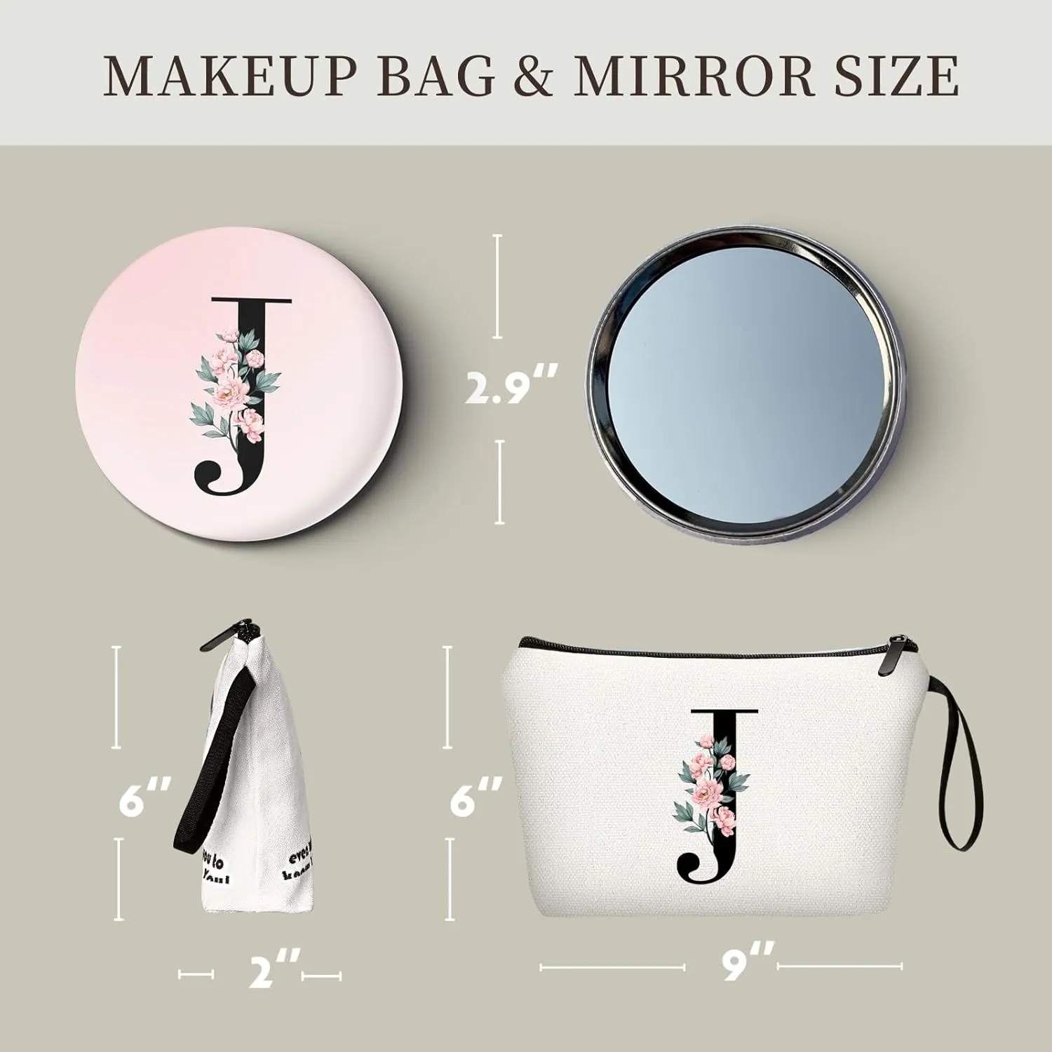 Gift for Friend Woman,Gifts for Moms Birthday,Bridesmaid Gifts,Custom Makeup Bag with Mirror,Gifts for Woman Unique,Sister Gifts,Gifts for Young Women,Mothers day Gifts,Personalized Gifts,(J)
